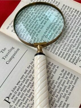 Brass & Cream Magnifying Glass - Elegant Home Accent